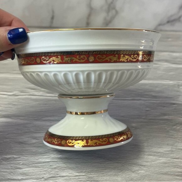 T. Limoges Juno Casa Elite Bacchus God Of Wine Pedestal Bowl Fine Porcelain - Picture 4 of 11